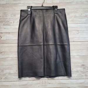 Kenneth cole black Leather skirt.